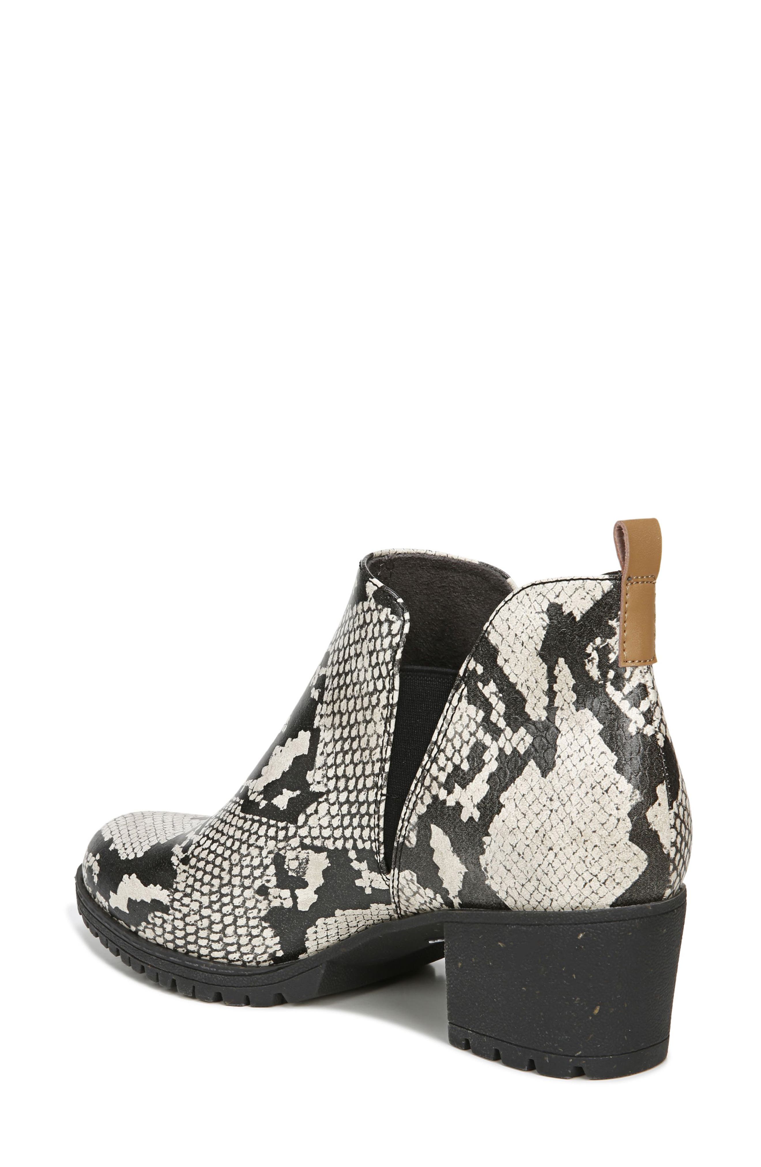 Original Collection 'London' Block Heel Bootie, Alternate, color, BLACK/ WHITE FAUX LEATHER