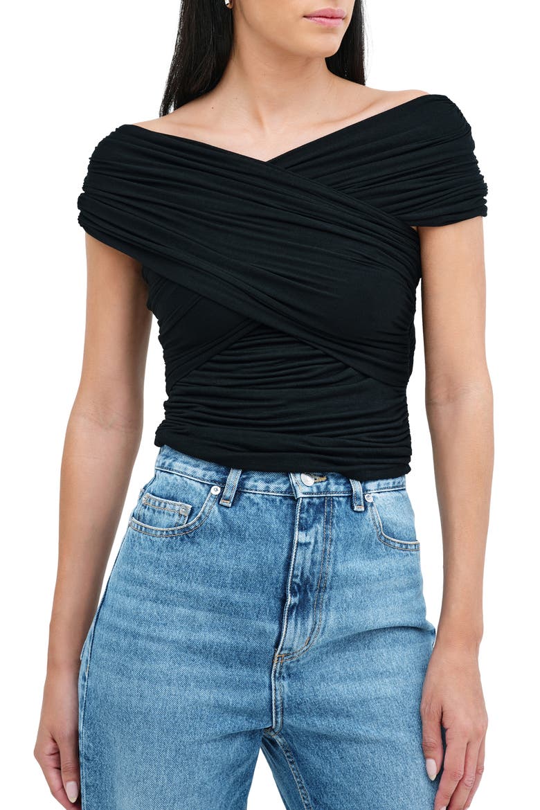 Alyssa Infinity Jersey Top, Main, color, BLACK