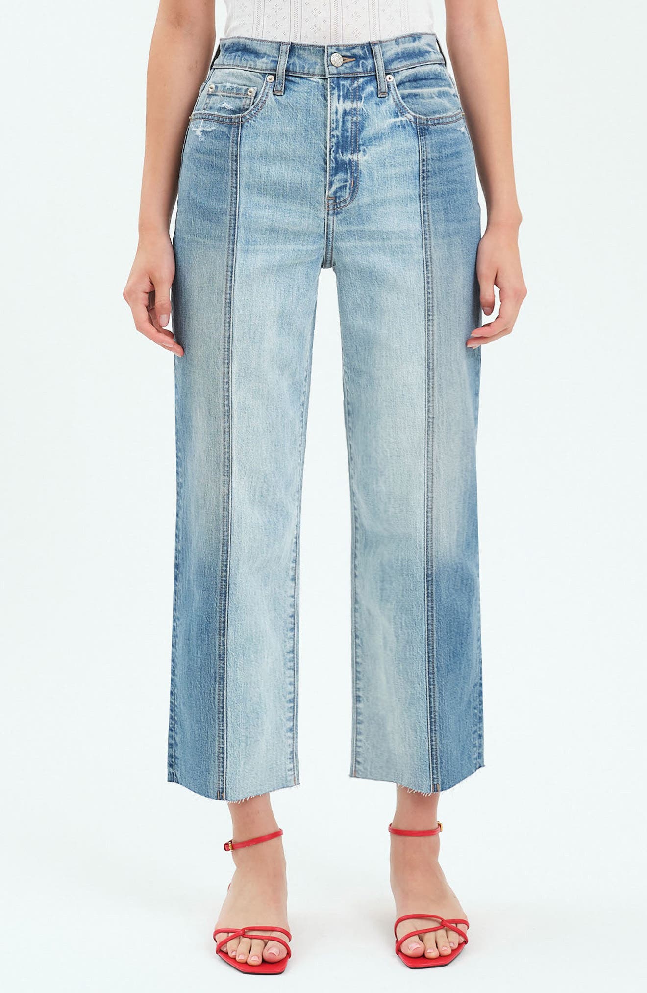 DAZE Sundaze Raw Hem Crop Straight Leg Jeans
