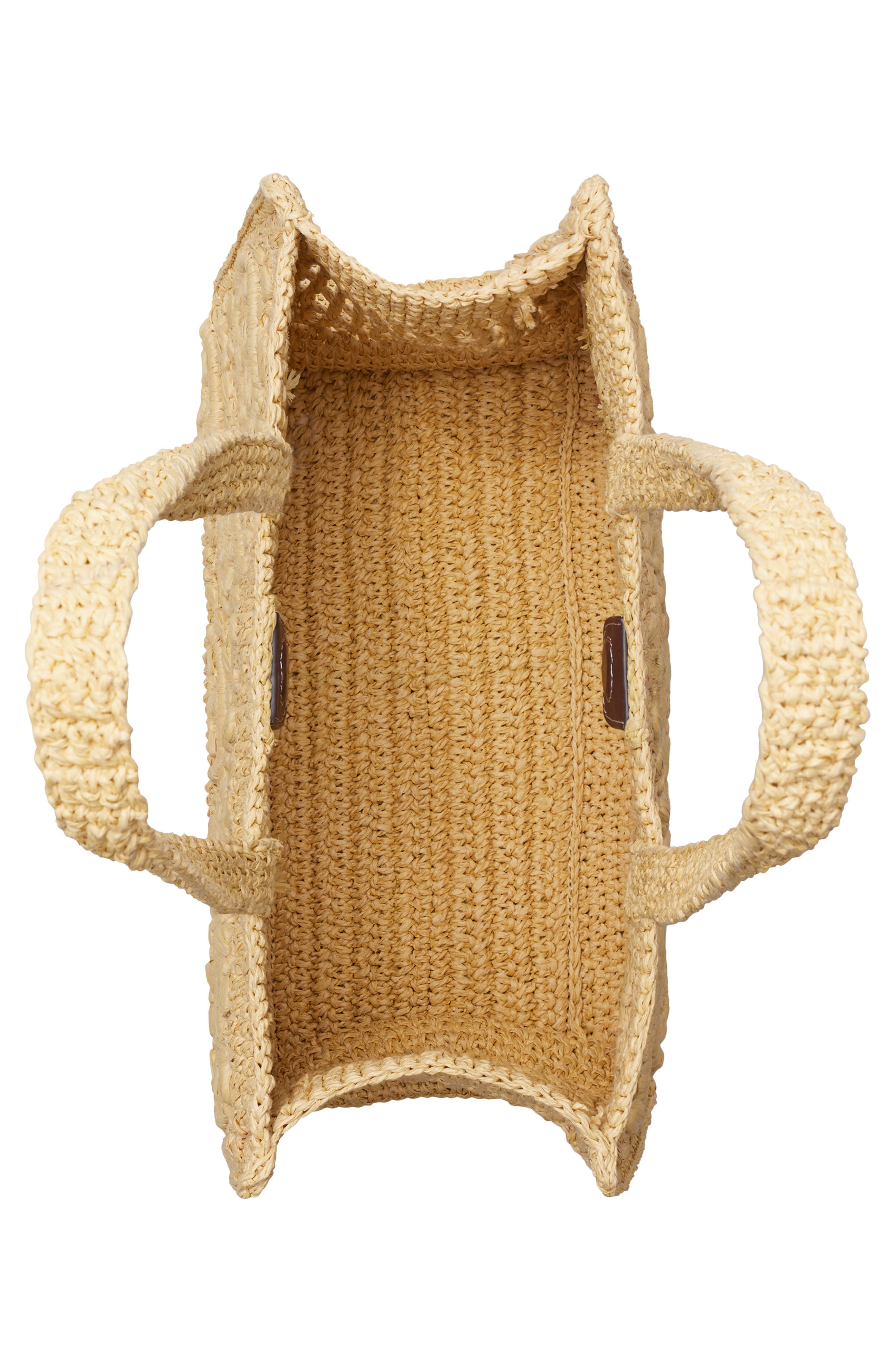 T Monogram Crochet Small Tote, Alternate, color, NATURAL