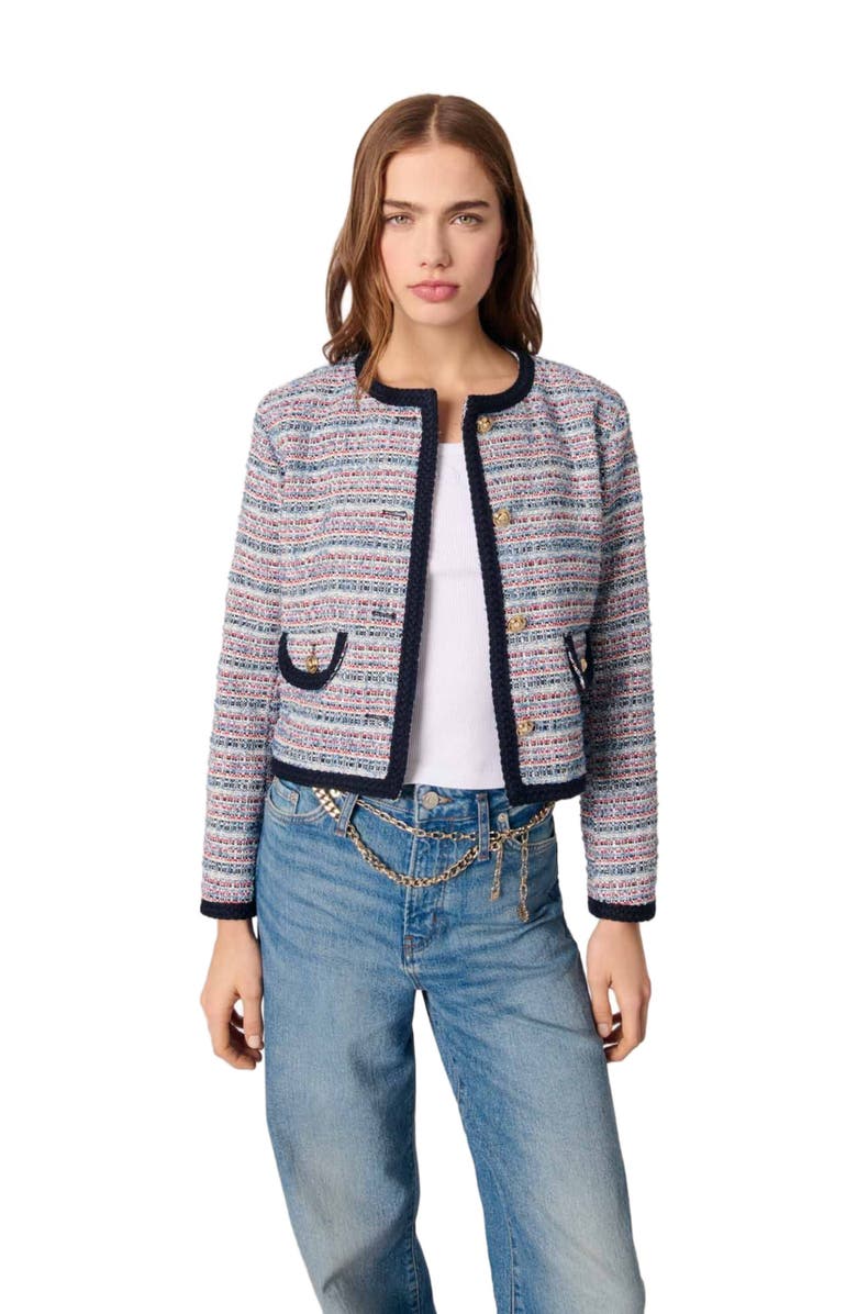 maje Short tweed jacket, Main, color, 