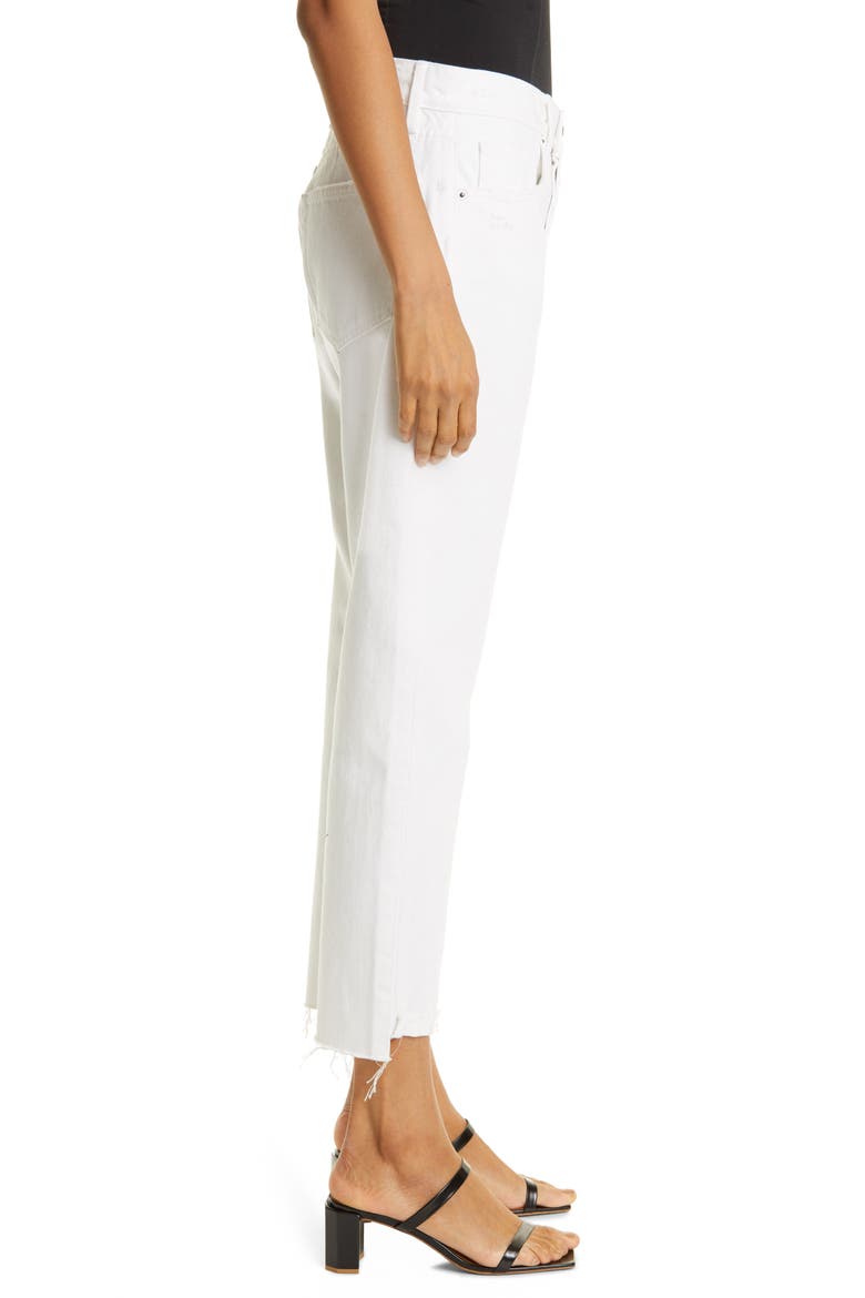 Le Original High Waist Front Cuff Straight Leg Jeans, Alternate, color, RUMPLED BLANC GRIND