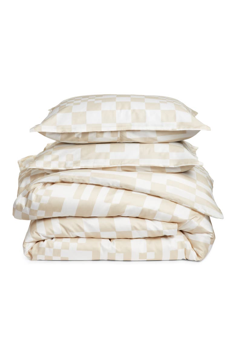 Check Duvet Cover & Sham Set, Main, color, BEIGE