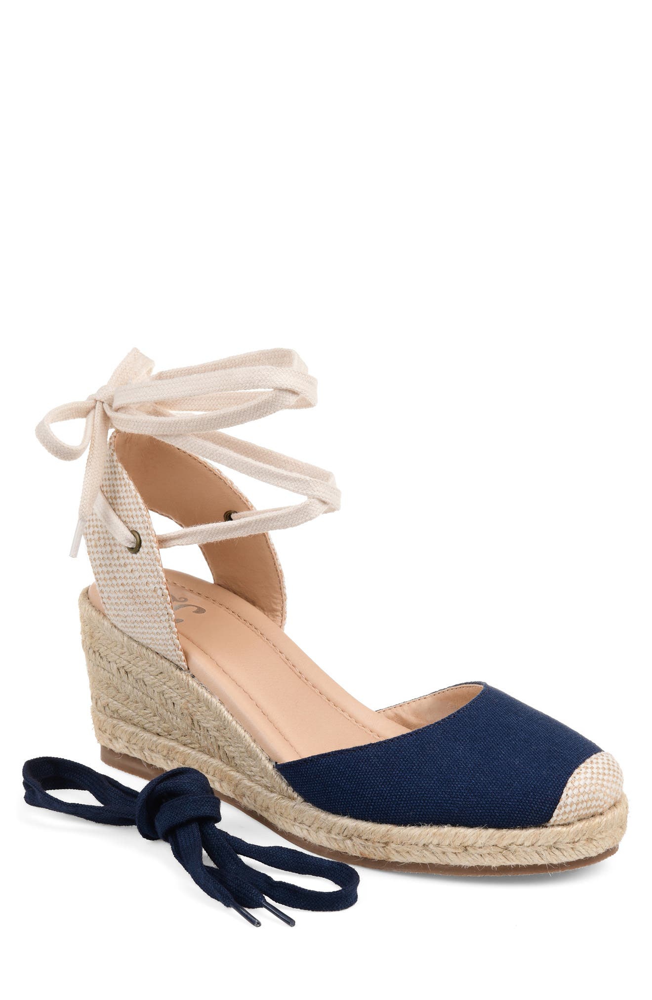 Monte Espadrille Ankle Strap Wedge Sandal, Main, color, BLUE