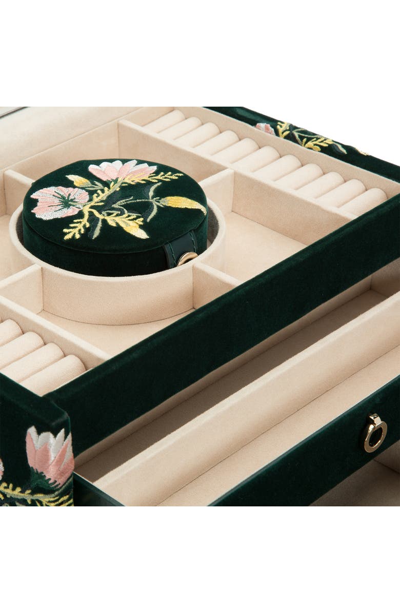 WOLF Zoe Medium Jewelry Box, Alternate, color, Forest Green