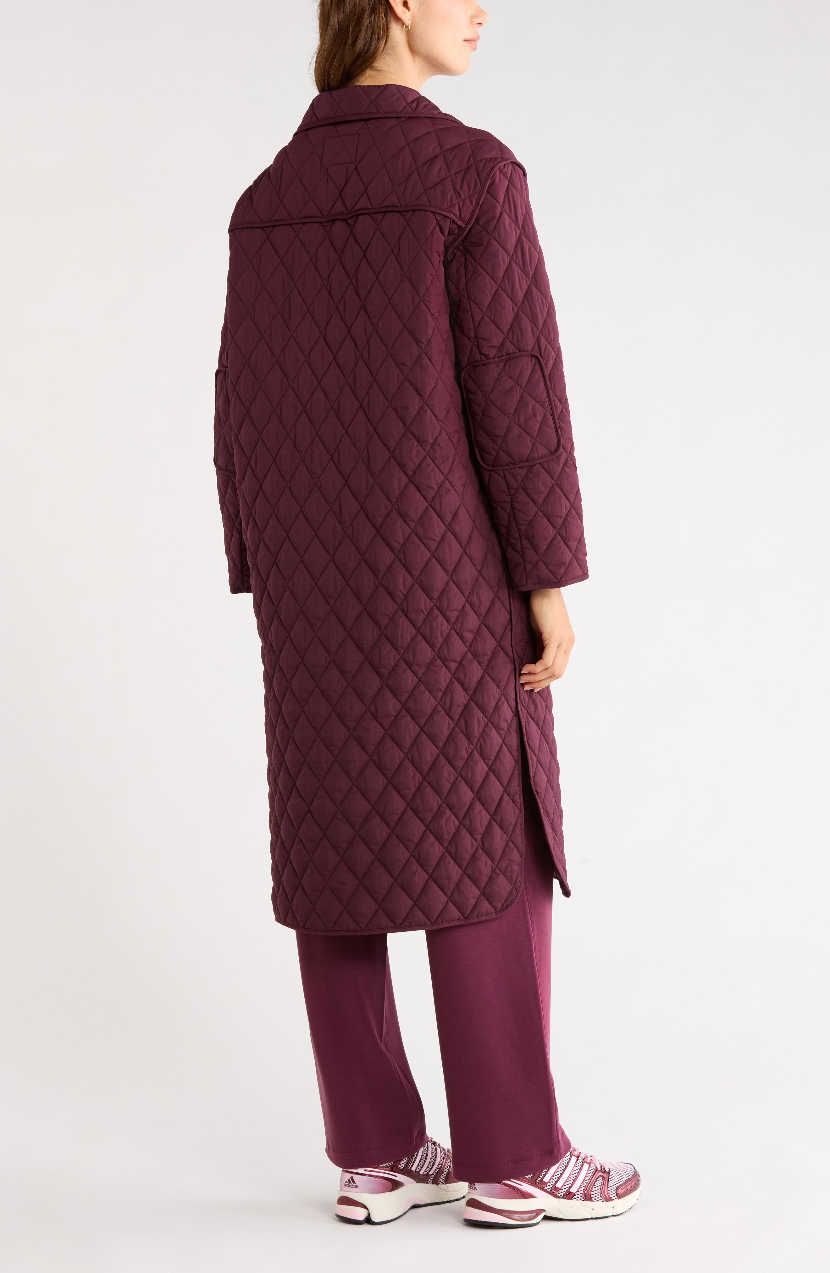 Zella Diamond Quilted Longline Jacket (Women) | Nordstrom