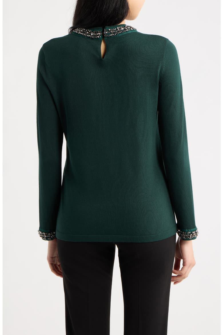 Rhinestone Embellished Sweater, Alternate, color, PINE FOREST
