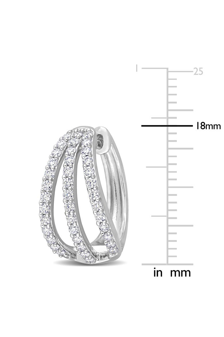 Moissanite Hoop Earrings, Alternate, color, Sterling Silver
