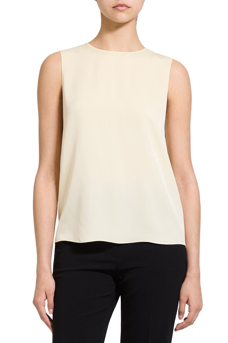 Sleeveless Silk Blouse, Main, color, SUNBEAM