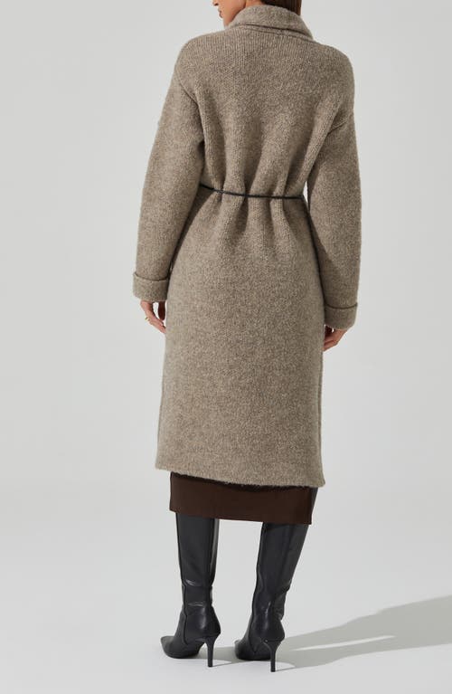 Astr The Label Noor Long Cardigan In Taupe