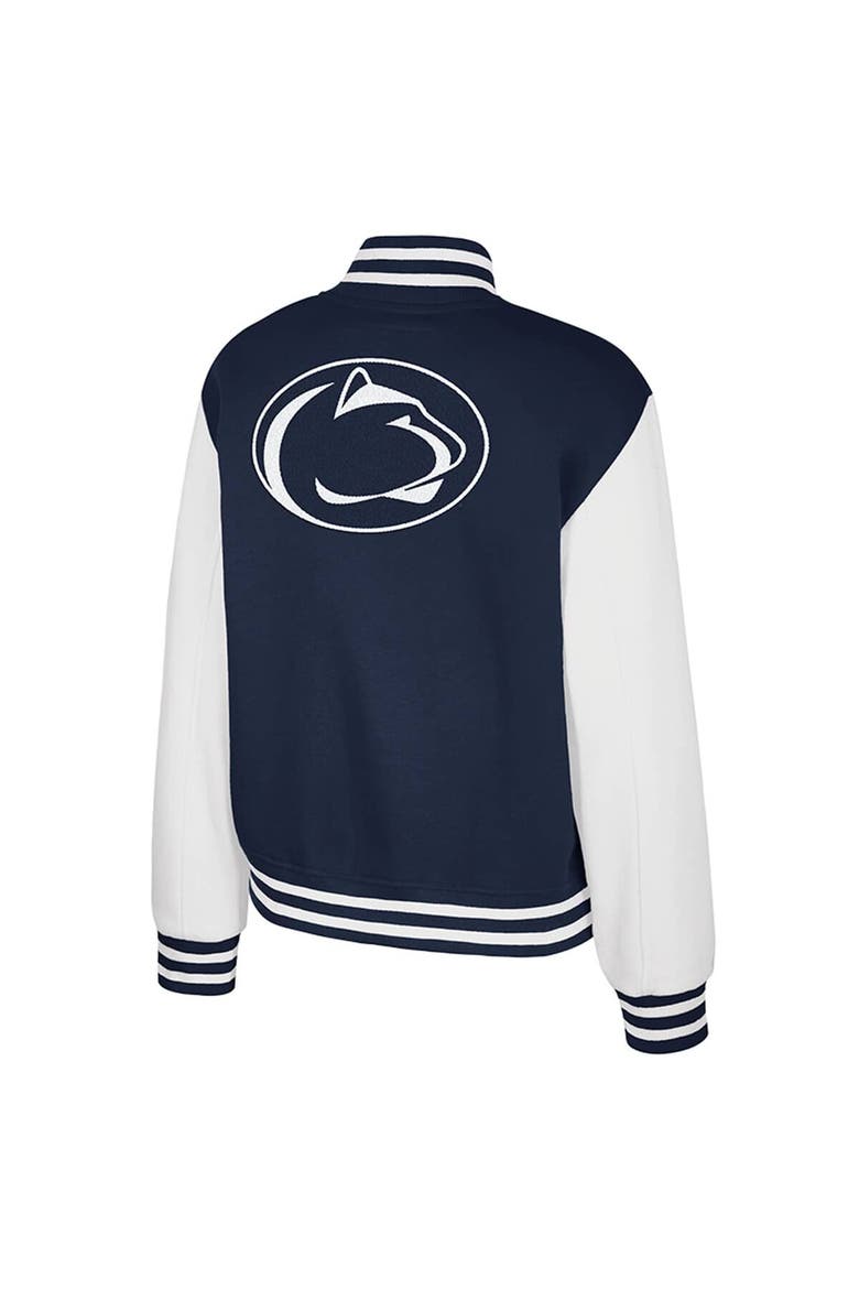 Women's Colosseum Navy Penn State Nittany Lions French Baguette Full Snap Fleece Jacket, Alternate, color, Navy