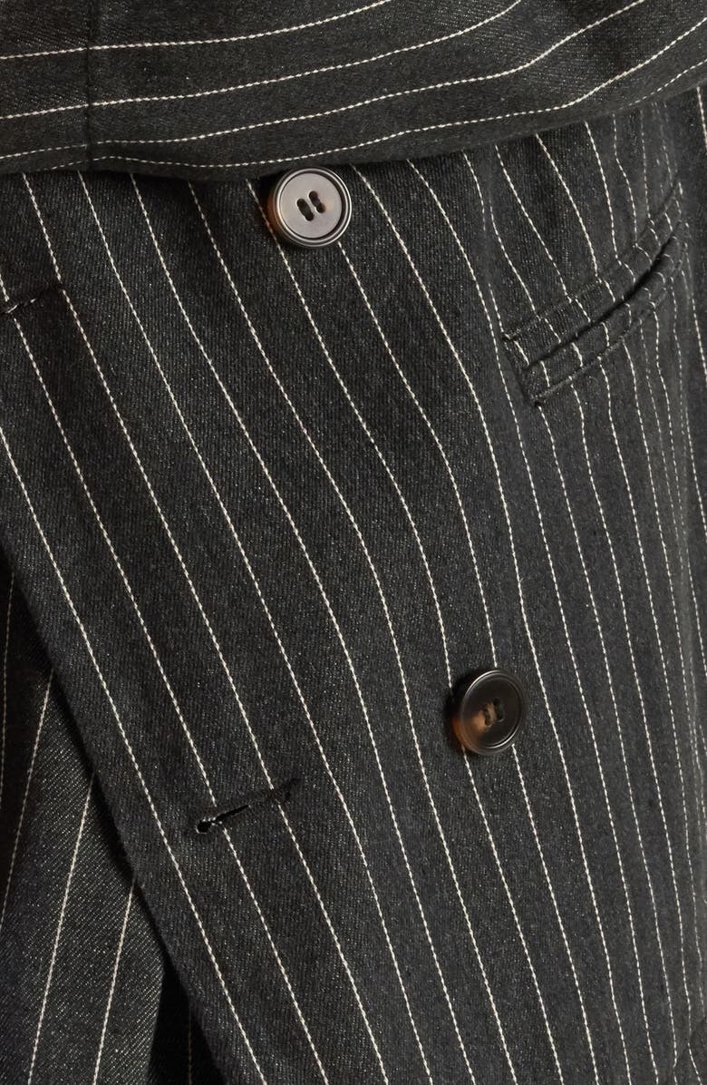 FREEMARKET Stripe Double Breasted Denim Blazer, Alternate, color, Indigo