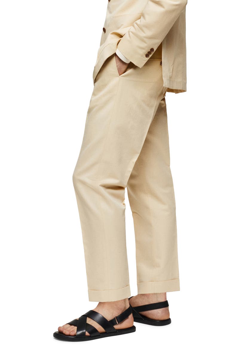 Slim Fit Linen & Cotton Pants, Alternate, color, PASTEL YELLOW