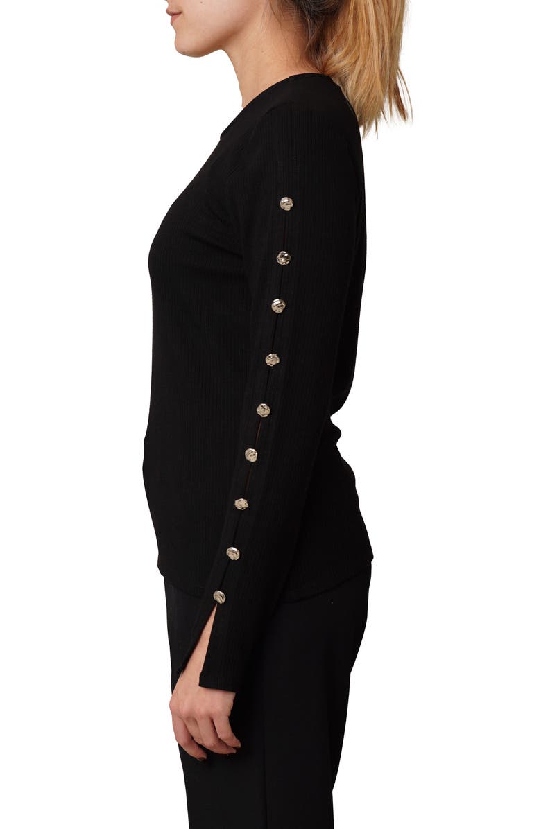 CYRUS Keyhole Long Sleeve Top, Alternate, color, Black
