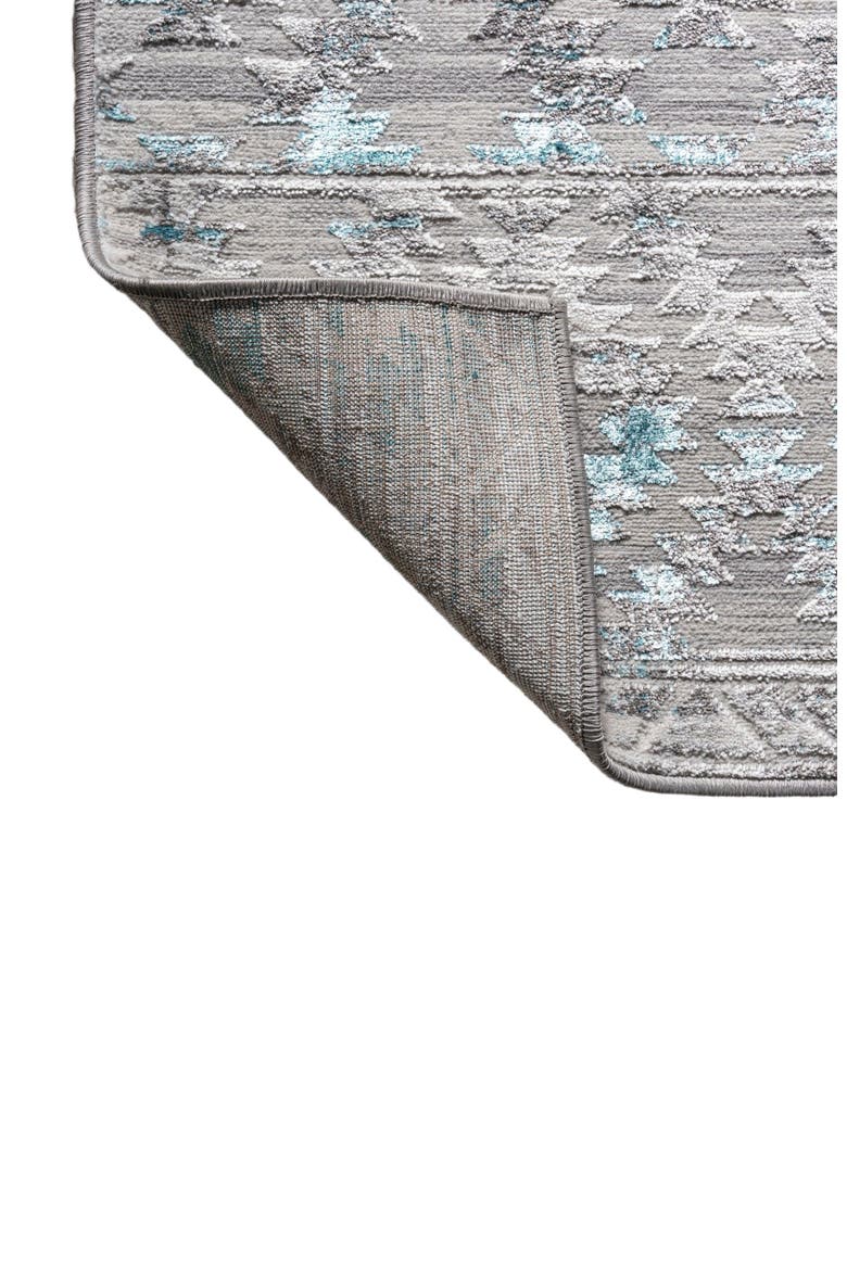 Ancient Faded Trellis Area Rug, Alternate, color, Gray/Turquoise