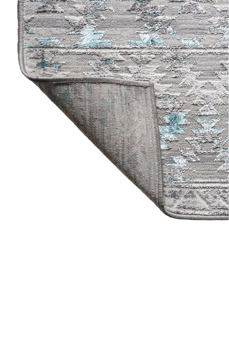 JONATHAN Y Ancient Faded Trellis Area Rug, Alternate, color, Gray/Turquoise