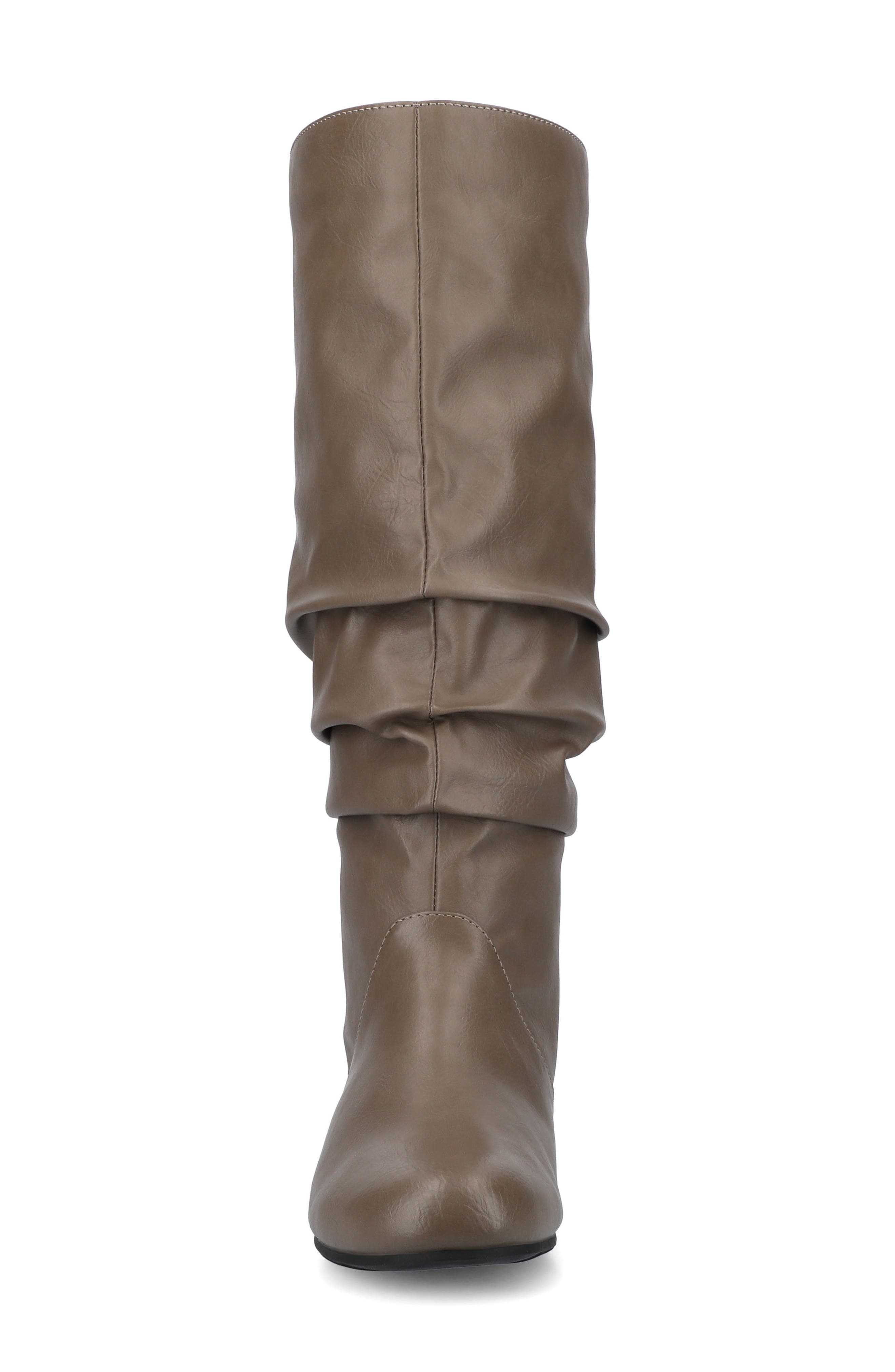 Journee Collection Jayne Ruched Tall Boot - Extra Wide Calf, Alternate, color, Taupe