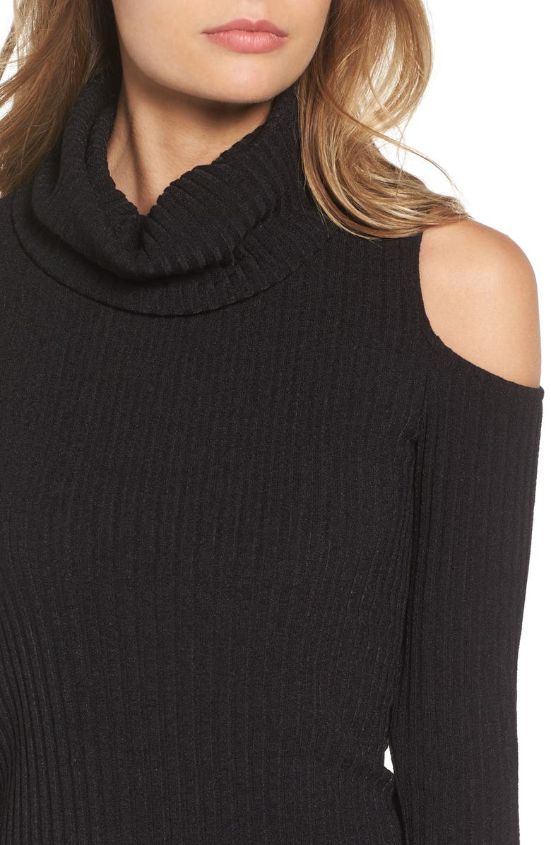 Socialite Cold Shoulder Rib Knit Dress, Alternate, color, 