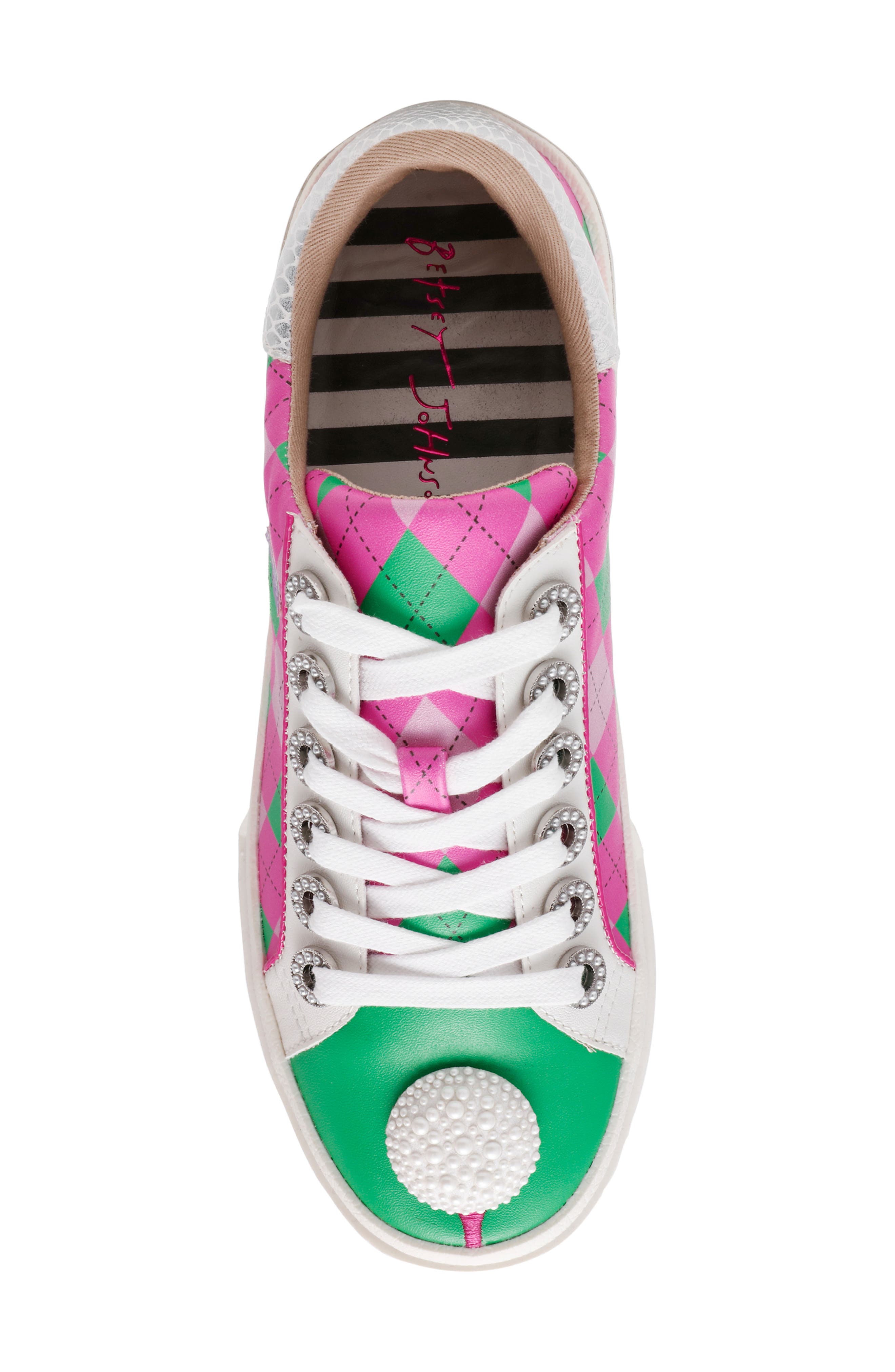 Betsey Johnson Sherrie Sneaker, Alternate, color, Pink/ Green Multi