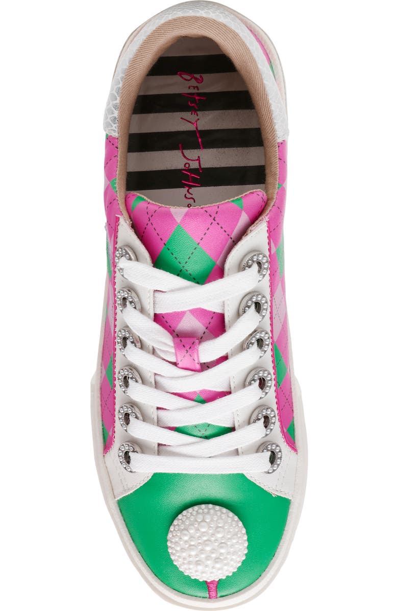 Betsey Johnson Sherrie Sneaker, Alternate, color, Pink/ Green Multi
