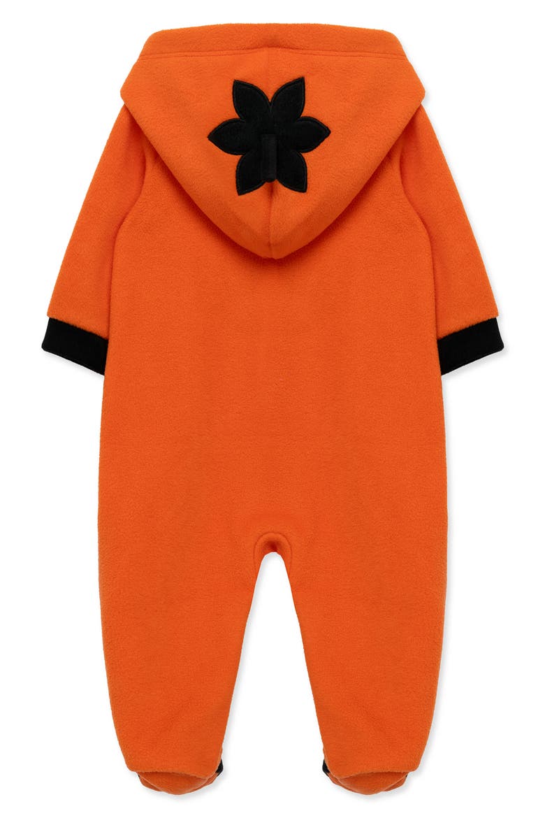Kids' Pumpkin Fleece Footie, Alternate, color, ORANGE