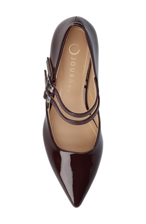 Journee Collection Carnation Kitten Heel Mary Jane Pump In Burgundy