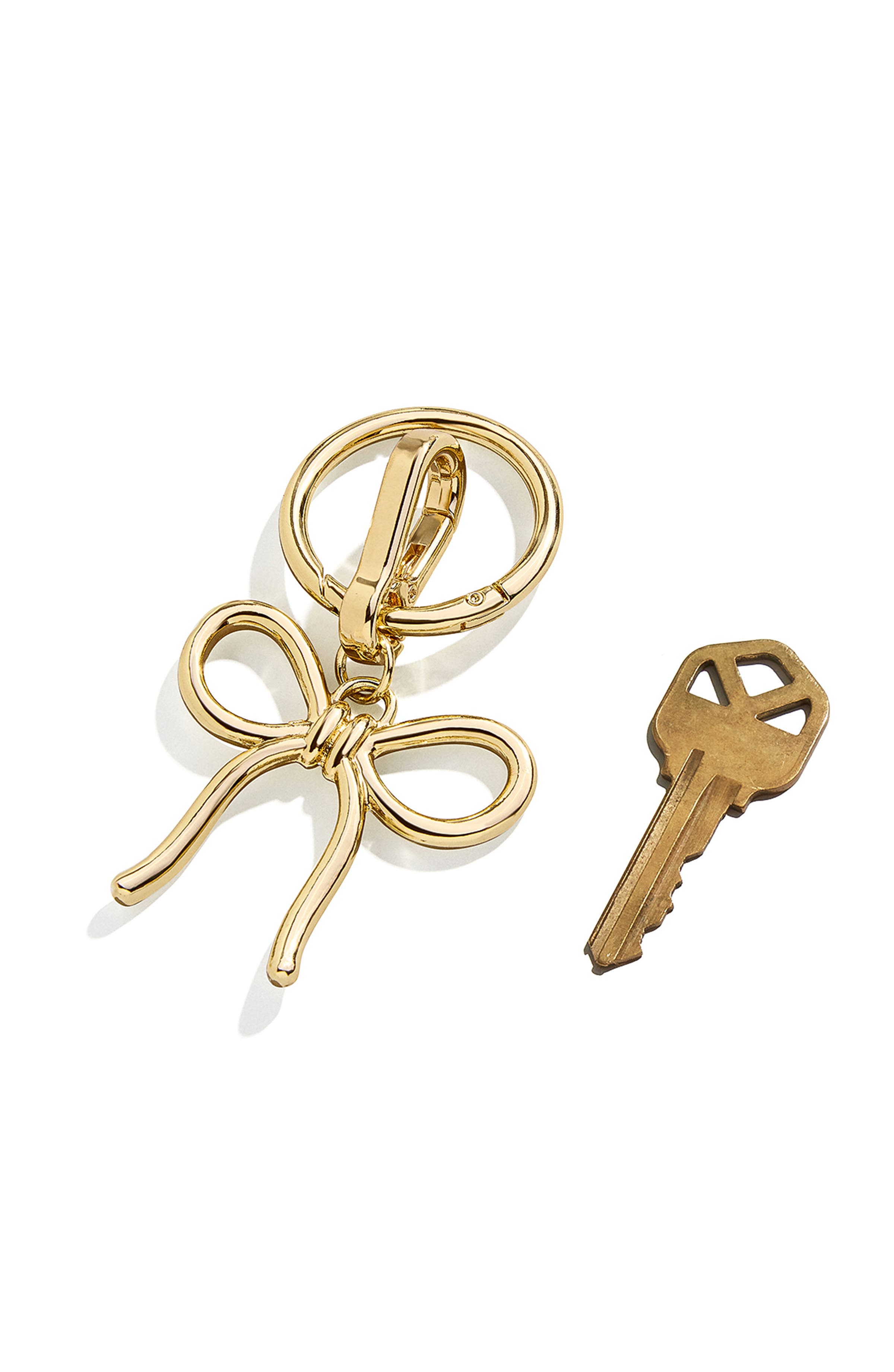 BaubleBar Bow Bag Charm, Alternate, color, Gold