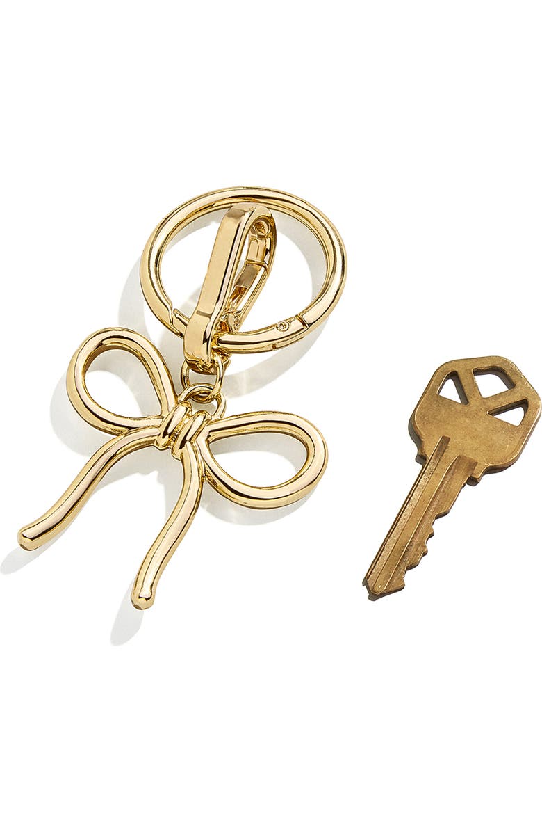 BaubleBar Bow Bag Charm, Alternate, color, Gold