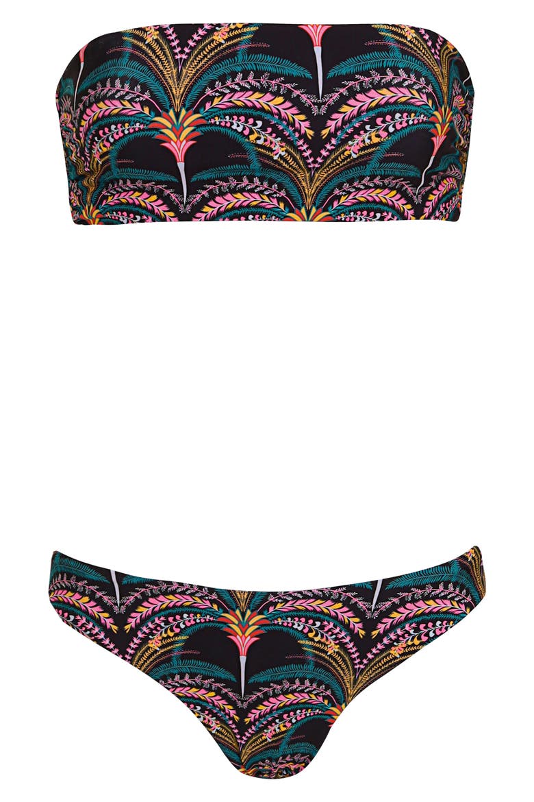 Palm Groove Sublimity Reversible Bikini Bottoms, Alternate, color, BLACK