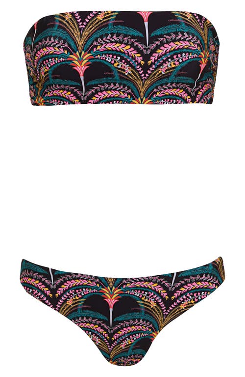 Maaji Palm Groove Sublimity Reversible Bikini Bottoms In Black