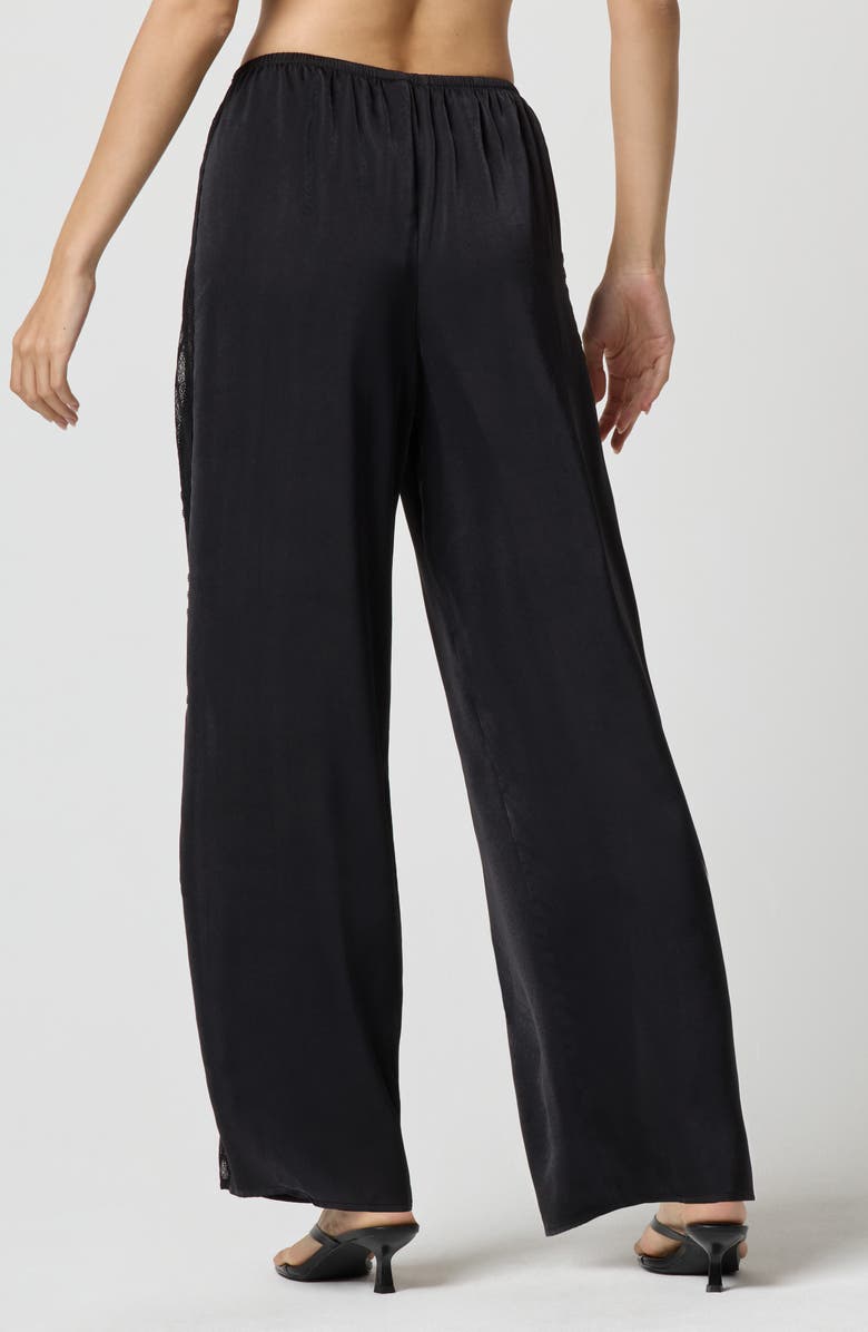 Florence by Mills Silky Satin Sleep Pants, Alternate, color, Black