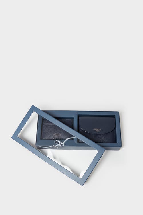 Osprey London The Tilly Leather Purse Gift Set In Blue
