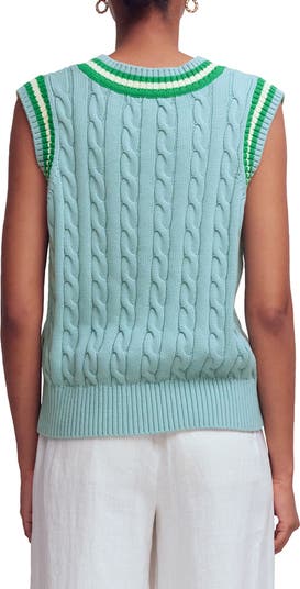 Boden Maeve Cable Knit V-Neck Sweater Vest | Nordstrom