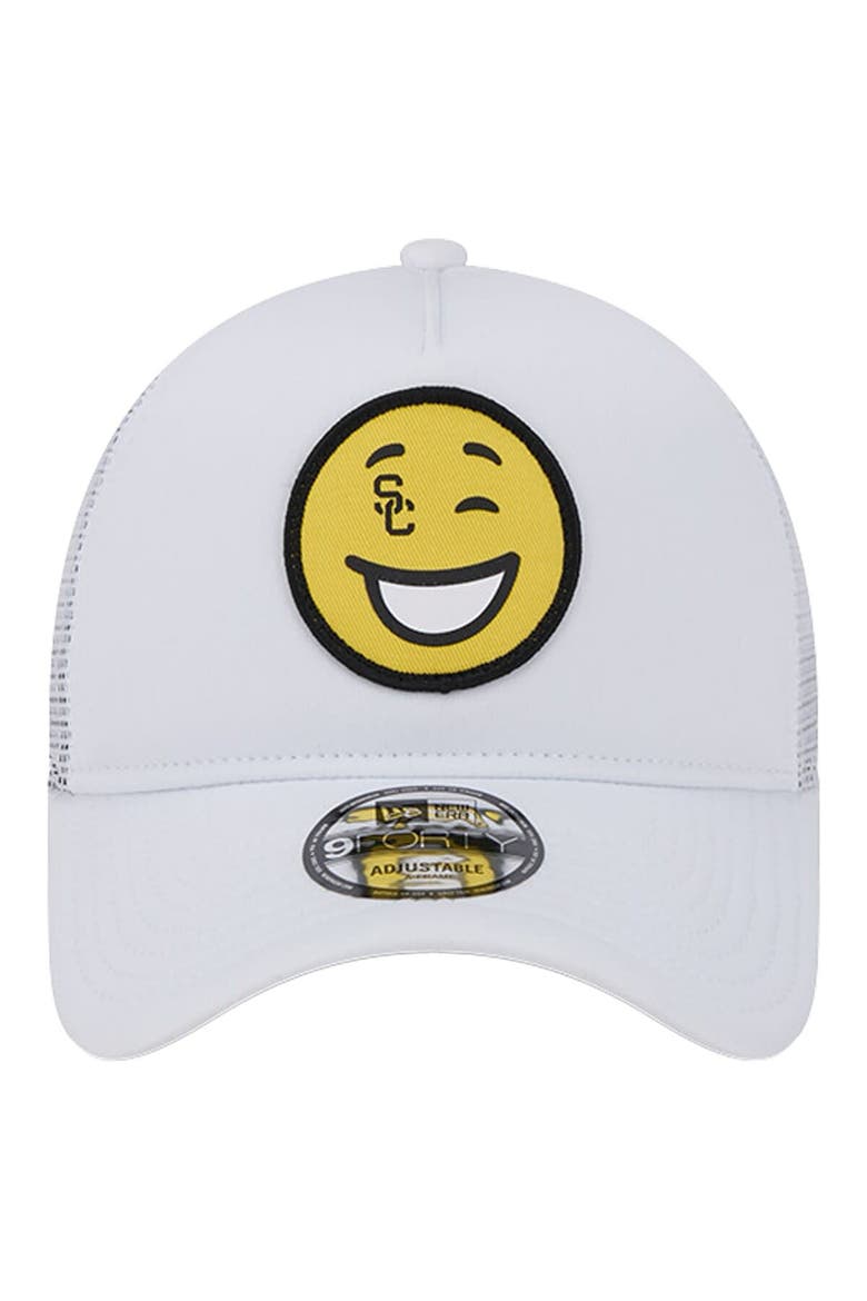 Men's New Era White USC Trojans Wink Foam Trucker Adjustable Hat, Alternate, color, White
