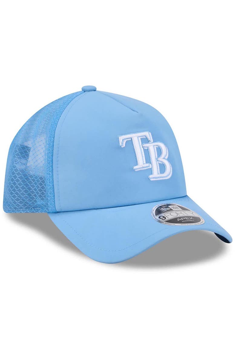 Men's New Era Light Blue Tampa Bay Rays 2026 Batting Practice Apex 9FORTY Adjustable Trucker Hat, Alternate, color, Light Blue