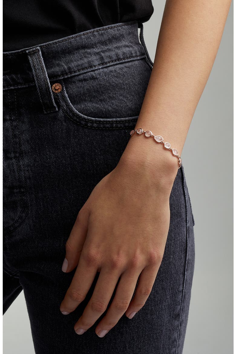 MV Siren™ Bezel Stone Bracelet, Alternate, color, ROSE GOLD/ ROSE QUARTZ