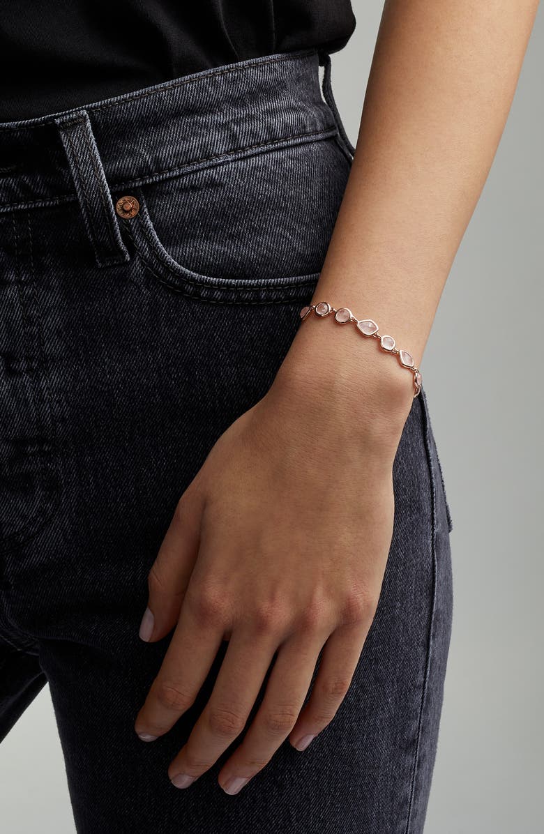 Monica Vinader Siren Mini Nugget Cluster Bracelet, Alternate, color, Rose Gold/ Rose Quartz