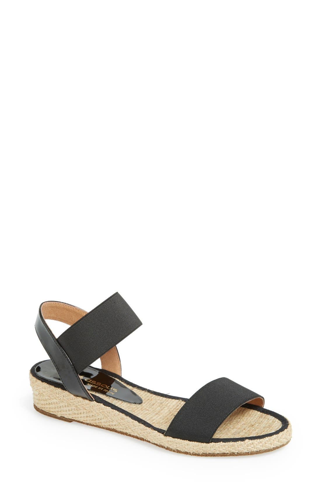 'Dera' Espadrille Sandal, Main, color, BLACK