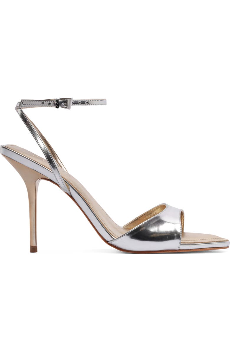 Schutz Elodie Ankle Strap Sandal, Alternate, color, Silver