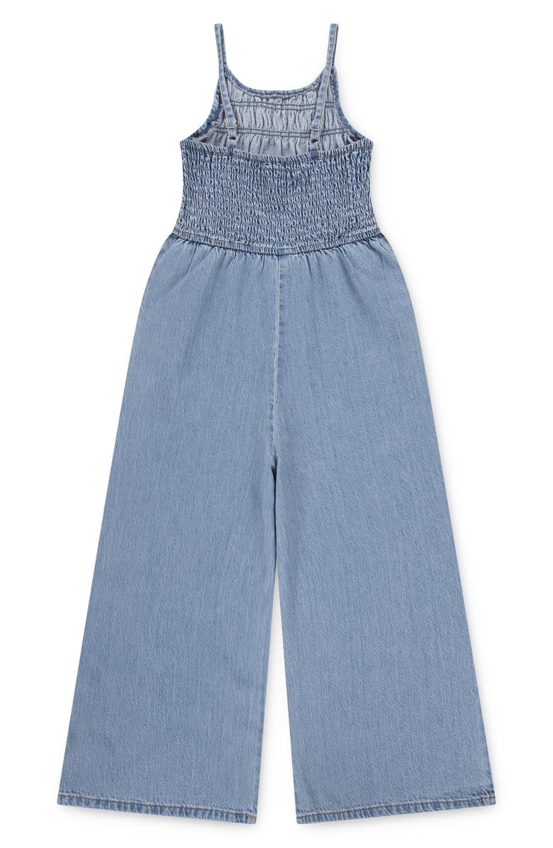 abercrombie kids Kids' High Neck Denim Jumpsuit, Alternate, color, Twirl