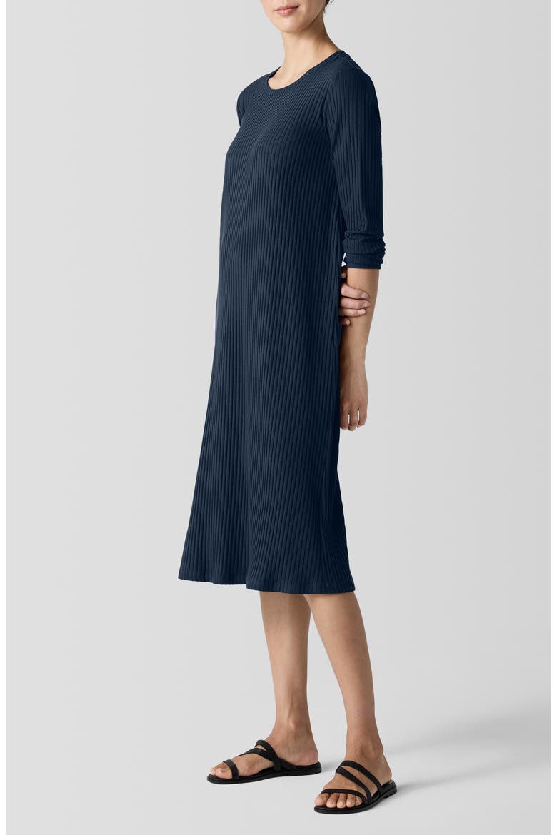 Long Sleeve Rib Dress, Alternate, color, DEEP ADRIATIC