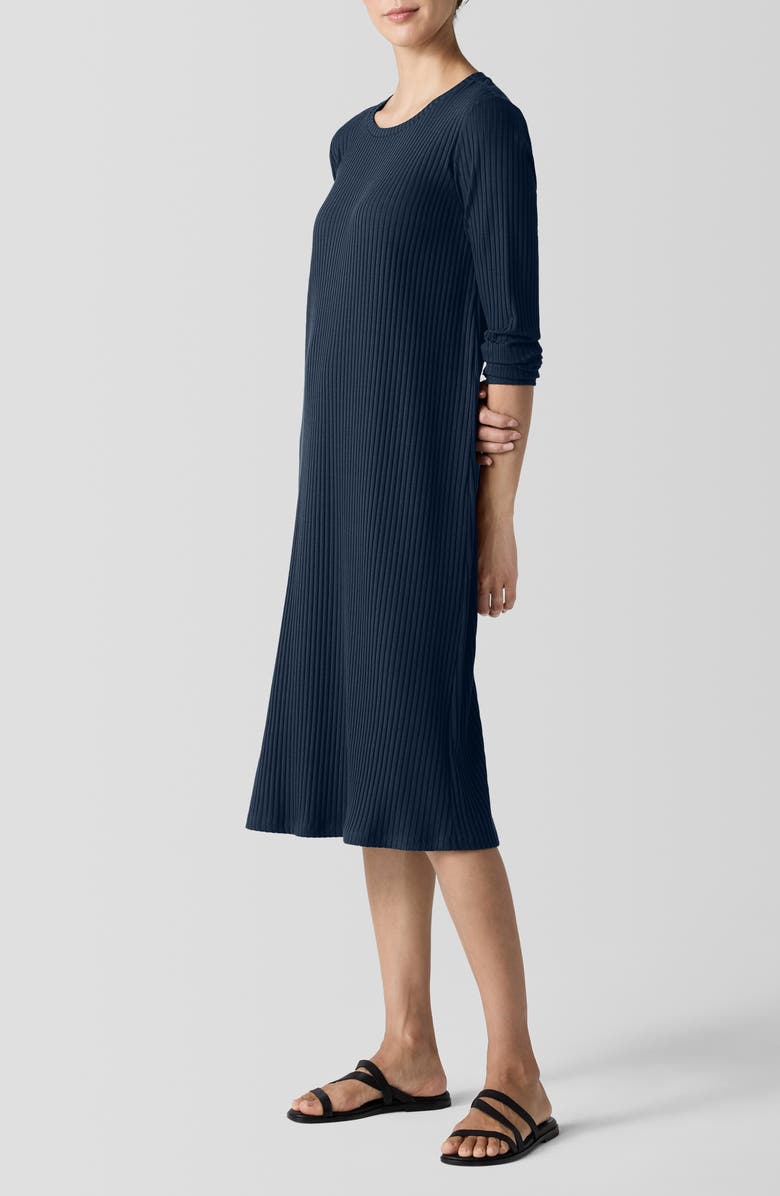 Eileen Fisher Long Sleeve Rib Dress, Alternate, color, Dpadr
