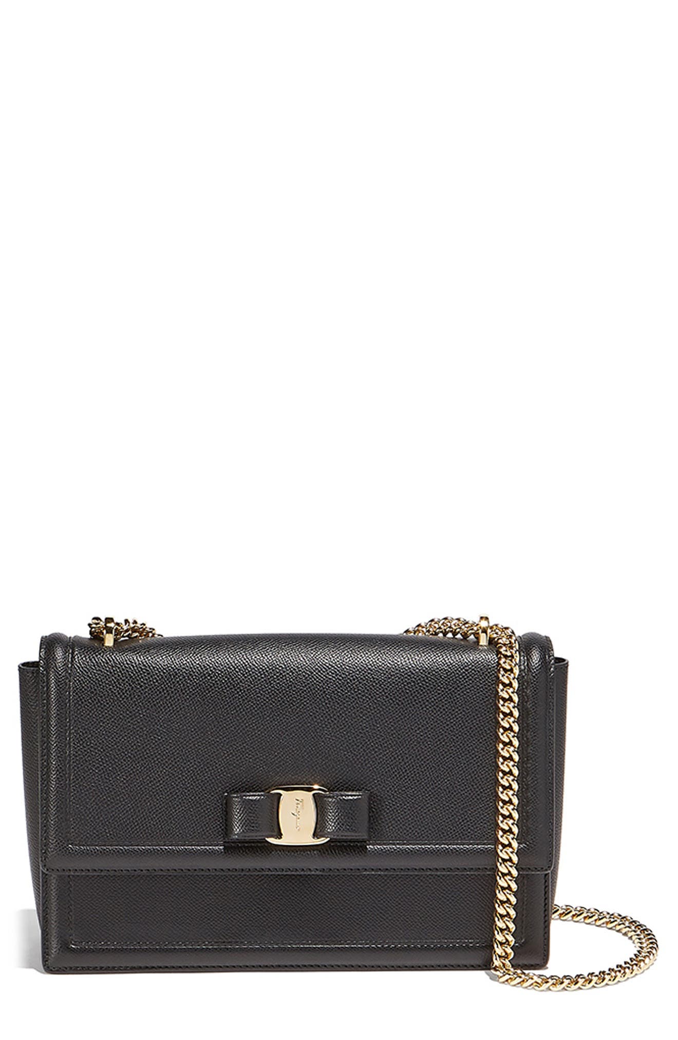 FERRAGAMO Salvatore Ferragamo Ginny Leather Crossbody Bag, Main, color, 