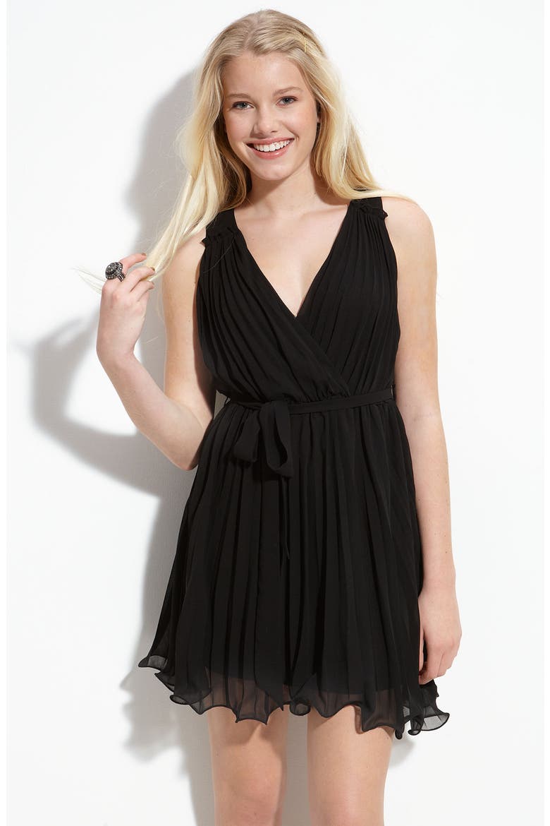 Crystal' Pleat Dress, Main, color, BLACK