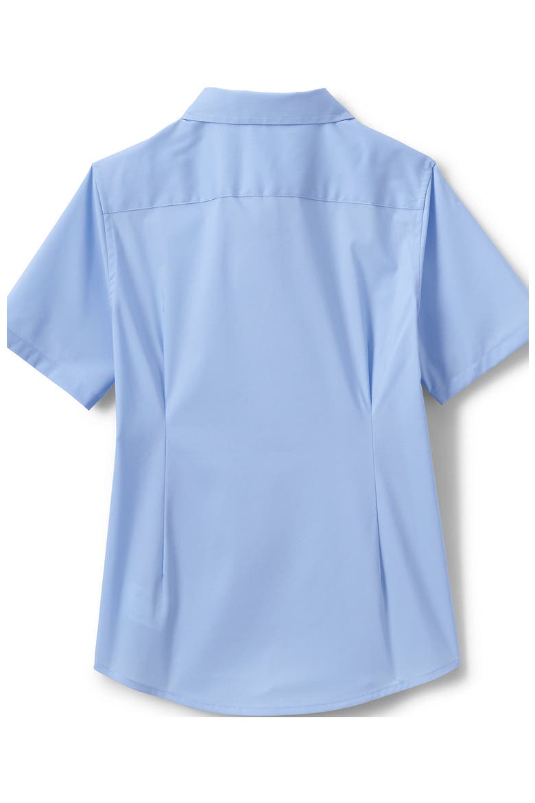 School Uniform Girls No Gape Short Sleeve Stretch Shirt, Alternate, color, Light Sea Blue