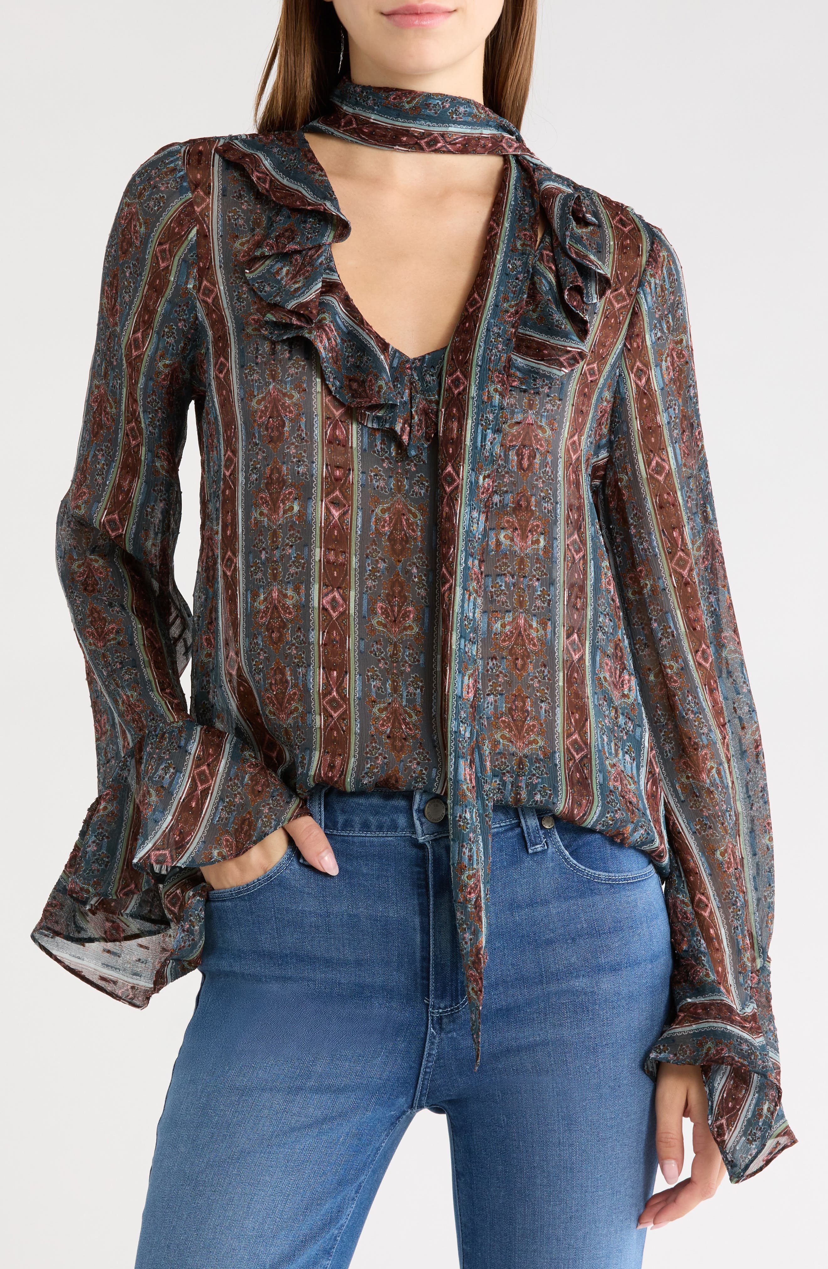 Napoli Ruffle Silk Blend Top