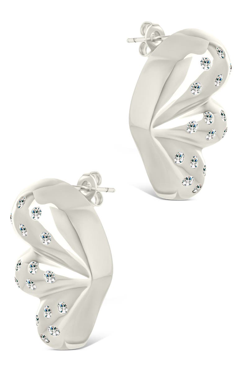 Sterling Forever Twyla Cubic Zirconia Winged Stud Earring, Alternate, color, Silver