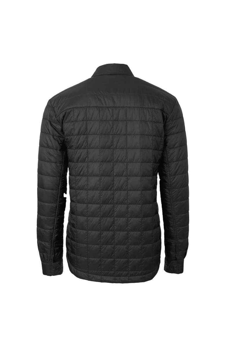 Cutter & Buck Men's Cutter & Buck Black TCU Horned Frogs Rainier PrimaLoft Eco Insulated Quilted Button-Up Shacket, Alternate, color, 