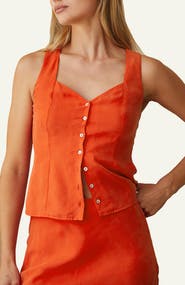 CRESCENT Sweetheart Cupro Top