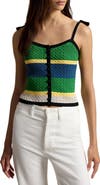 Polo Ralph Lauren Stripe Cotton Blend Cable Sweater Camisole